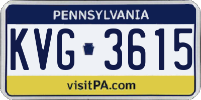 PA license plate KVG3615