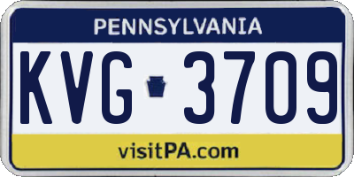 PA license plate KVG3709