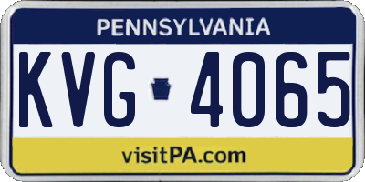 PA license plate KVG4065