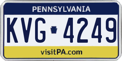 PA license plate KVG4249