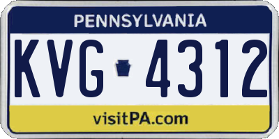 PA license plate KVG4312