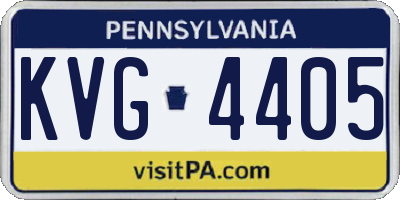 PA license plate KVG4405