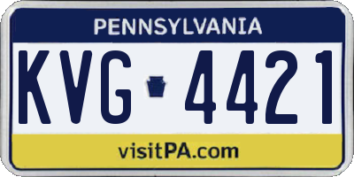 PA license plate KVG4421
