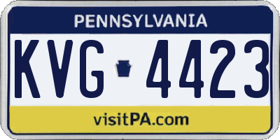 PA license plate KVG4423