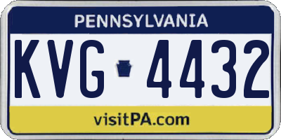 PA license plate KVG4432