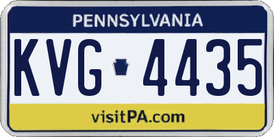 PA license plate KVG4435