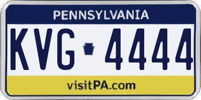 PA license plate KVG4444