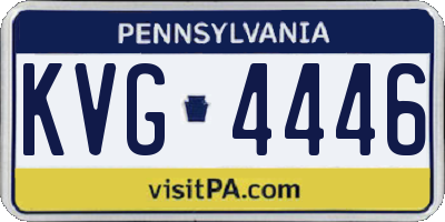 PA license plate KVG4446