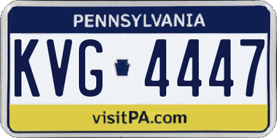 PA license plate KVG4447