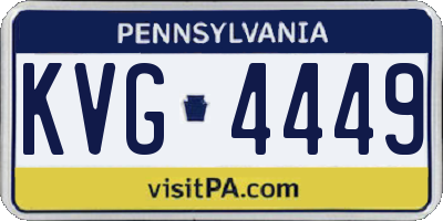 PA license plate KVG4449