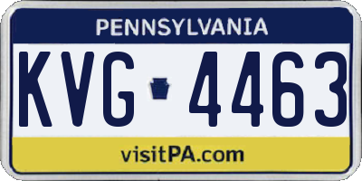 PA license plate KVG4463