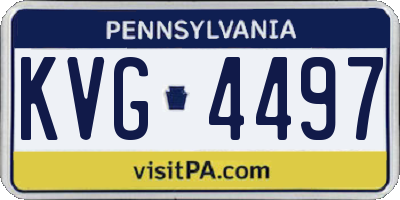 PA license plate KVG4497