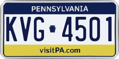 PA license plate KVG4501