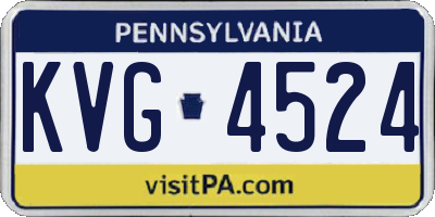 PA license plate KVG4524
