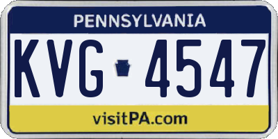 PA license plate KVG4547