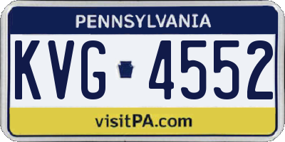 PA license plate KVG4552