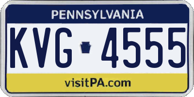 PA license plate KVG4555