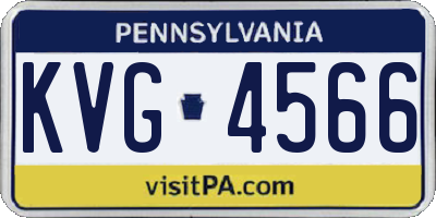 PA license plate KVG4566