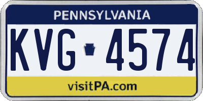 PA license plate KVG4574
