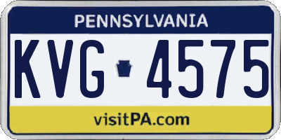 PA license plate KVG4575