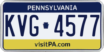 PA license plate KVG4577