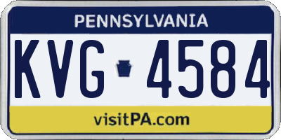 PA license plate KVG4584