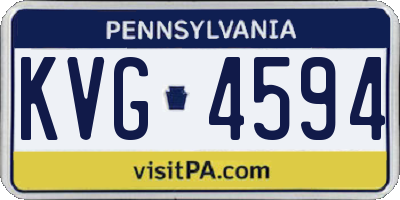 PA license plate KVG4594
