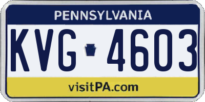 PA license plate KVG4603