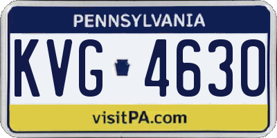 PA license plate KVG4630