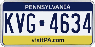 PA license plate KVG4634