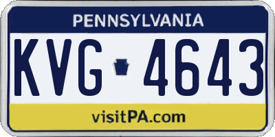 PA license plate KVG4643