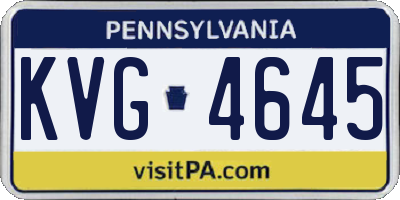 PA license plate KVG4645