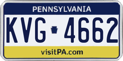 PA license plate KVG4662