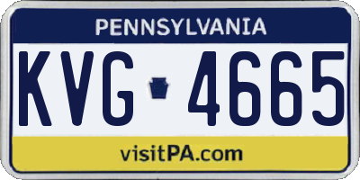 PA license plate KVG4665