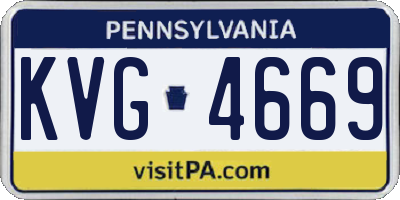 PA license plate KVG4669