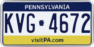 PA license plate KVG4672