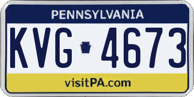 PA license plate KVG4673