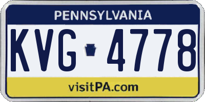 PA license plate KVG4778