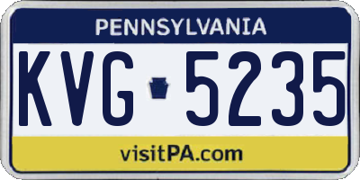 PA license plate KVG5235