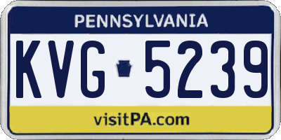 PA license plate KVG5239