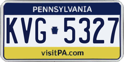 PA license plate KVG5327
