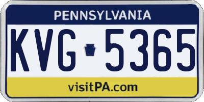 PA license plate KVG5365