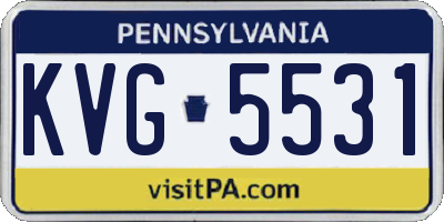 PA license plate KVG5531