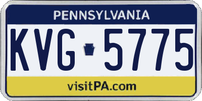PA license plate KVG5775