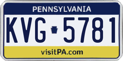 PA license plate KVG5781