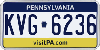 PA license plate KVG6236