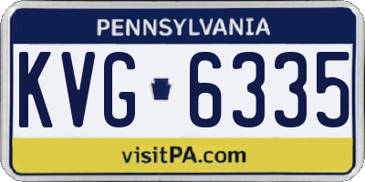 PA license plate KVG6335