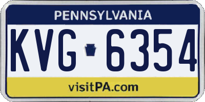 PA license plate KVG6354