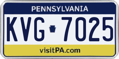 PA license plate KVG7025