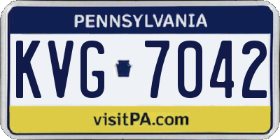 PA license plate KVG7042